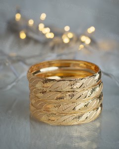 النگو-نقره-آبکاری-طلا-سفارشی-یک-سانتی-لیزری-طرح-برگ